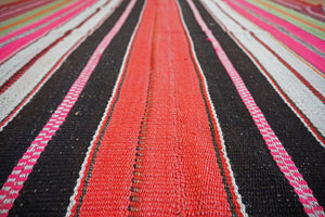 Peruvian Hand-Made Ethnic Rug - Striped | Pink & Black