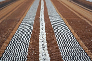 Peruvian Hand-Made Ethnic Rug - Striped | Black & Brown