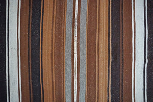 Peruvian Hand-Made Ethnic Rug - Striped | Black & Brown